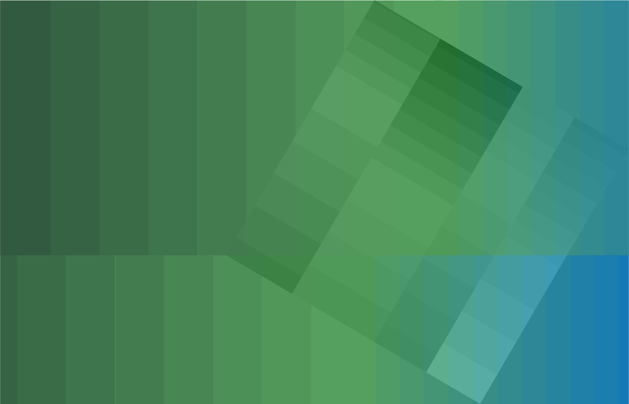 Green askew square on a gradient background.