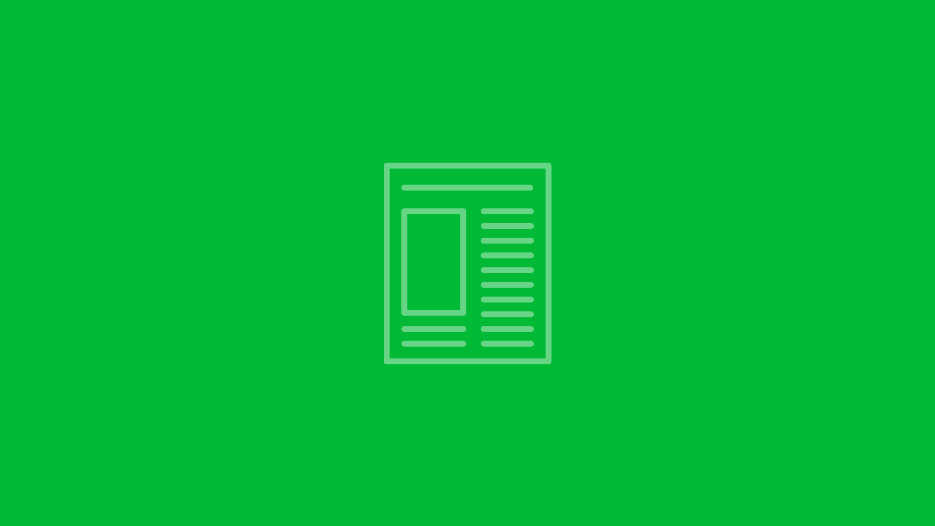 Flat newspaper with a dark green geometric background