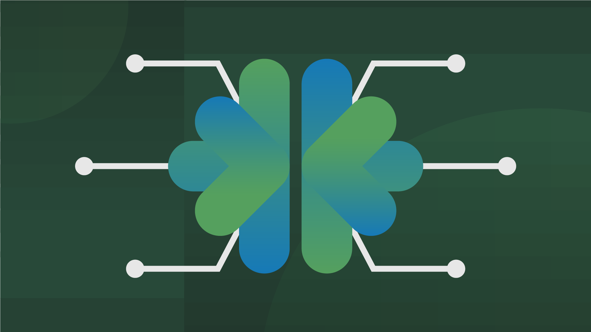 Abstract brain graphic with data lines extending out from it