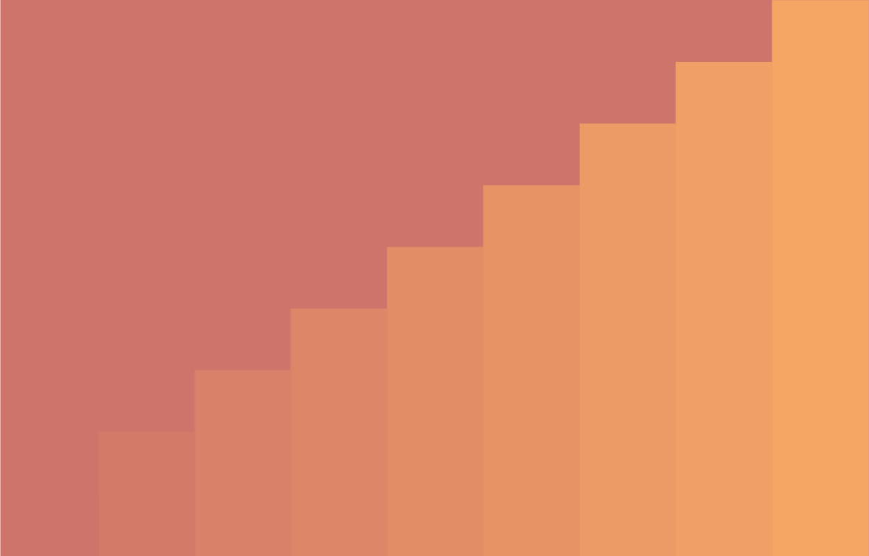 Orange bar chart on a dark red background.